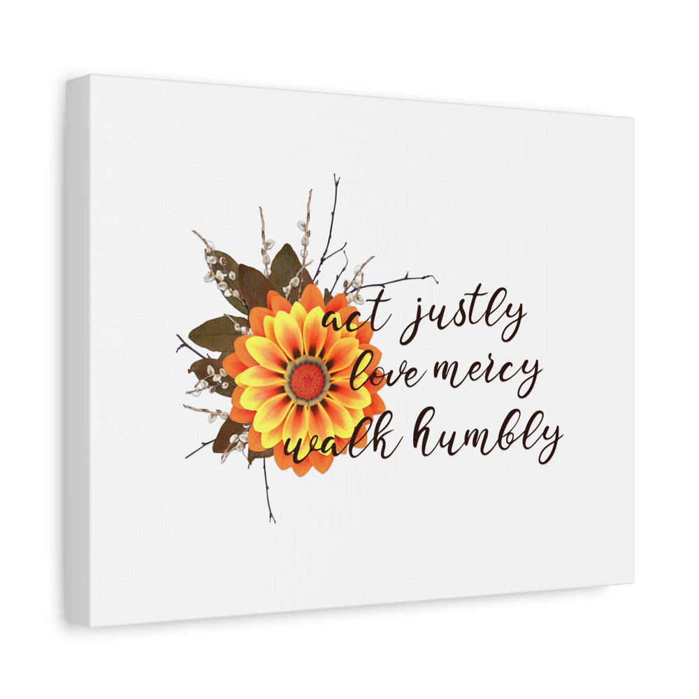 Scripture Walls Micah 6:8 Act Justly Sunflower Bible Verse Canvas Christian